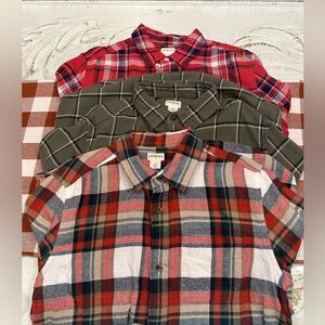 Crewcuts Kids Plaid Button Down Shirts - Red, Green, Multicolor